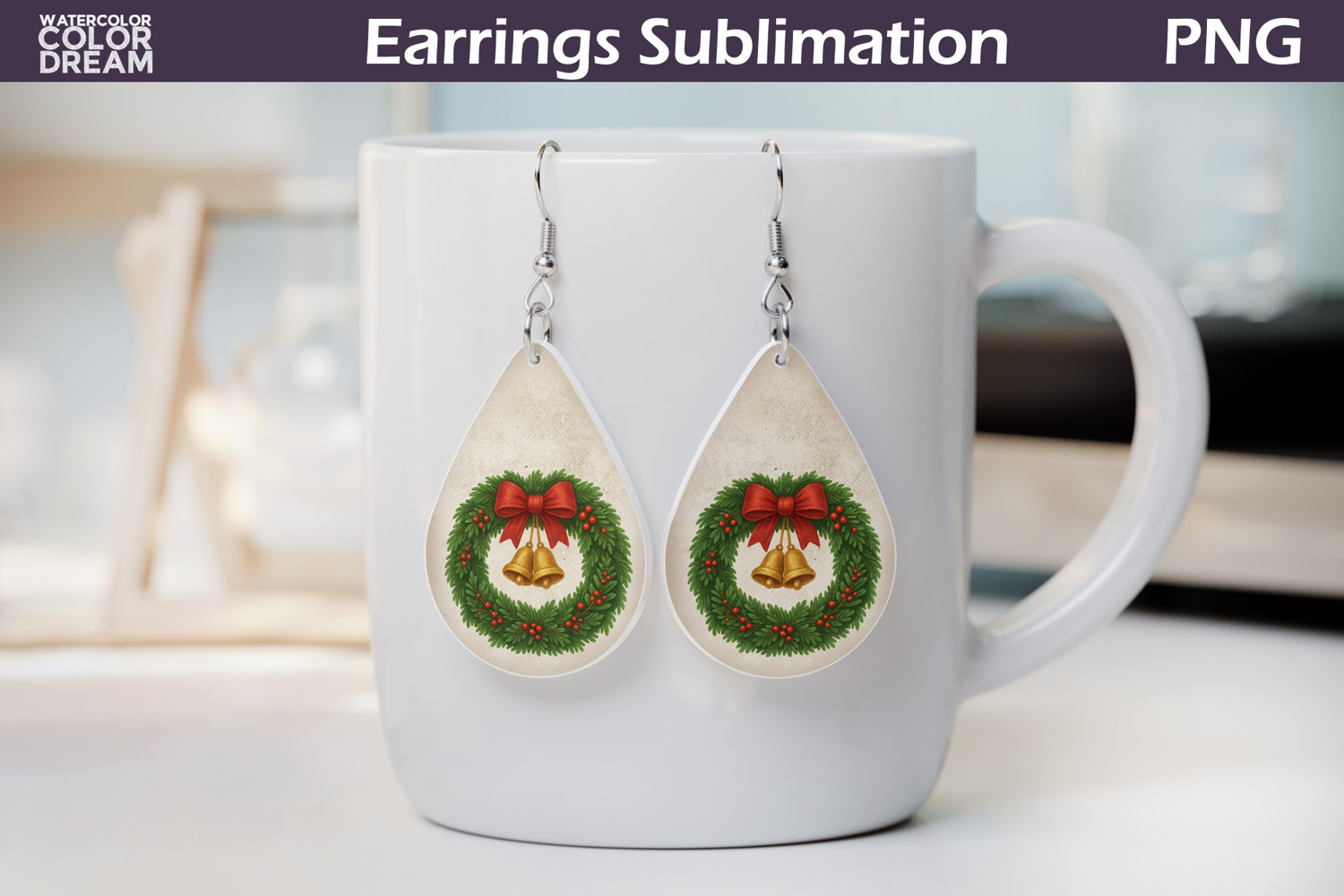 Christmas Teardrop Earrings | Retro Christmas Earrings product image 1