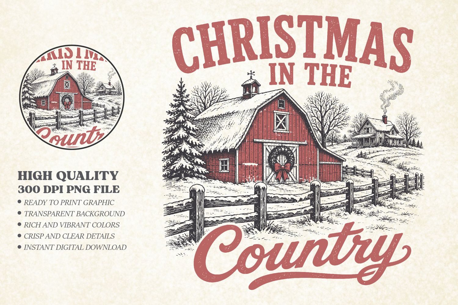 Vintage Christmas in the Country Design, Christmas Vintage product image 1