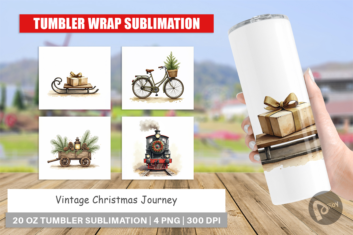Vintage Christmas Journey Tumbler product image 1