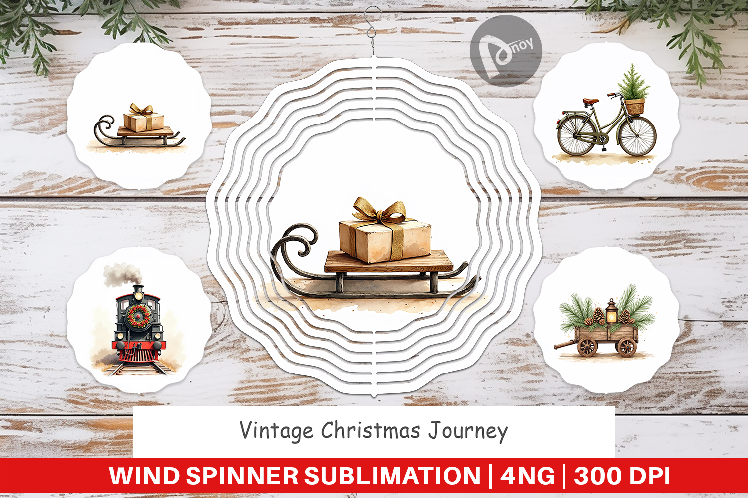 Vintage Christmas Journey Wind Spinner product image 1