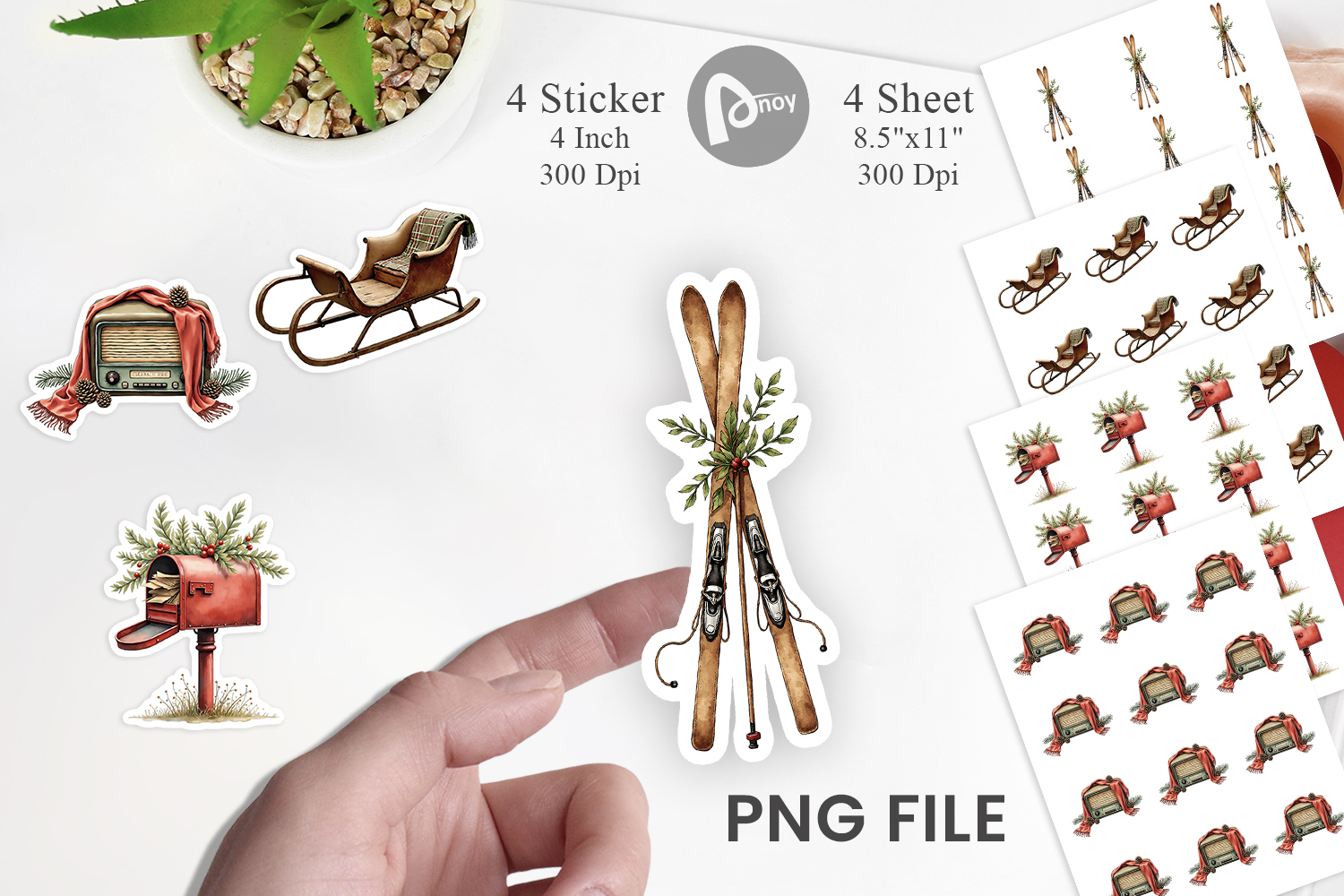 Vintage Christmas Journey Sticker product image 1