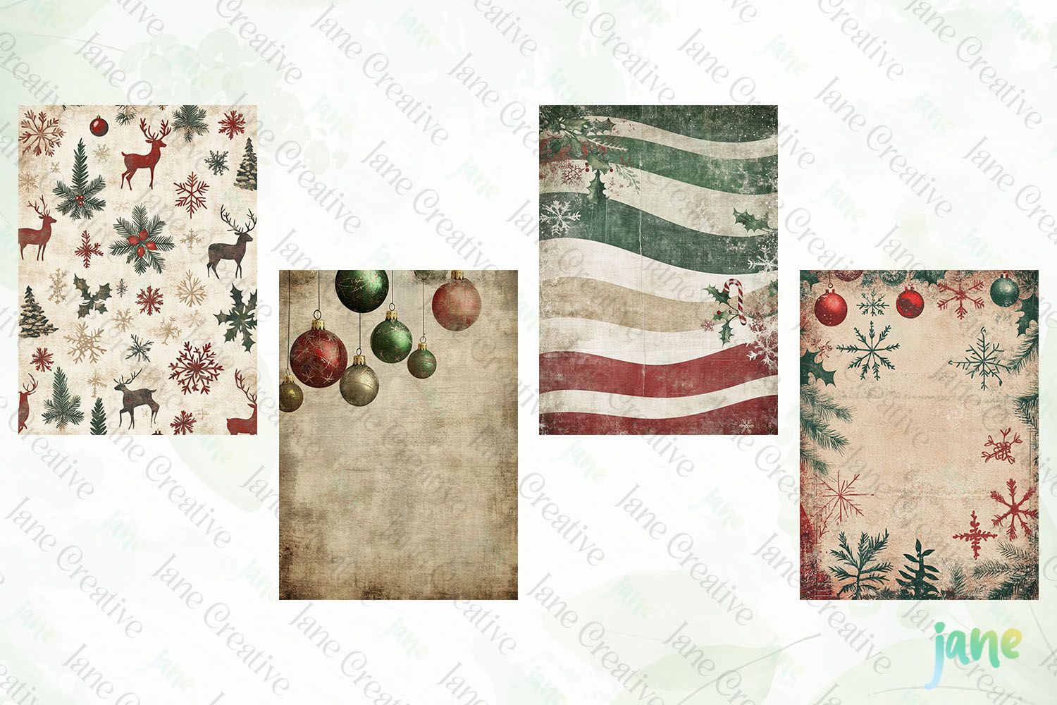 Vintage Christmas Paper Clipart product image 1
