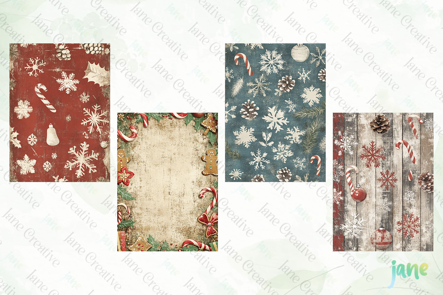 Vintage Christmas Paper Clipart product image 1
