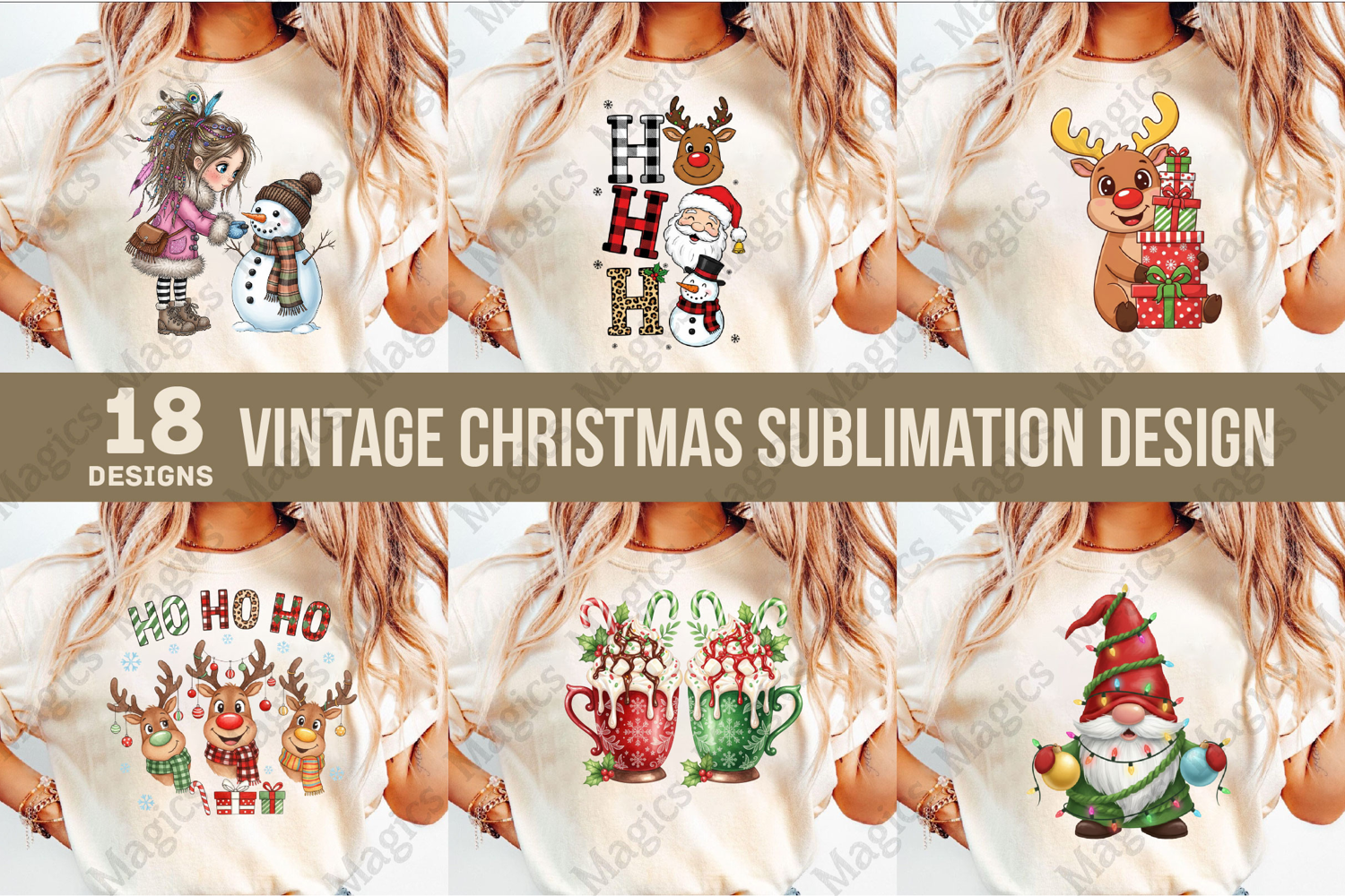 Vintage Christmas PNG Sublimation product image 1
