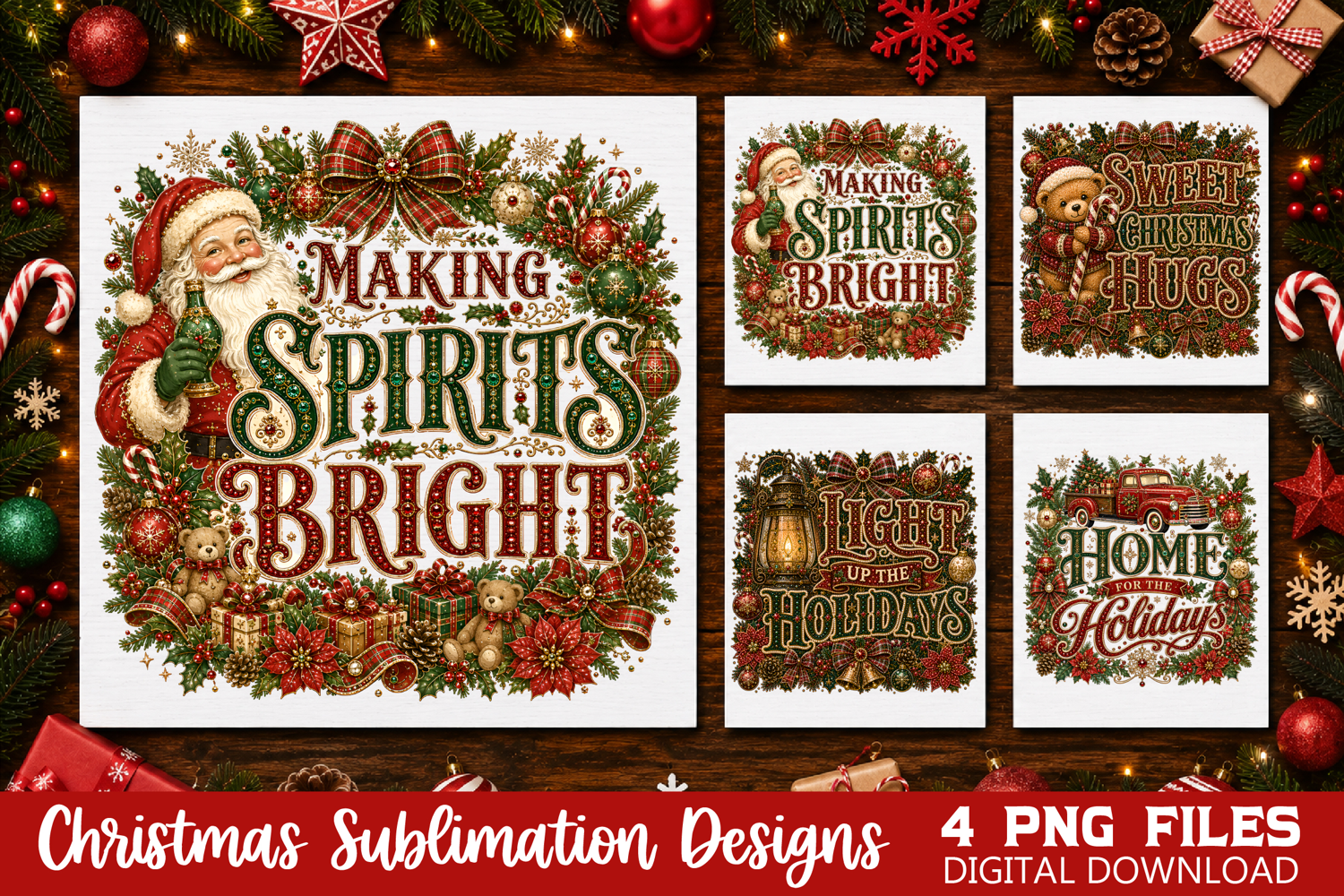 Santa Claus, Making Spirits Bright, Sweet Christmas Hugs product image 1