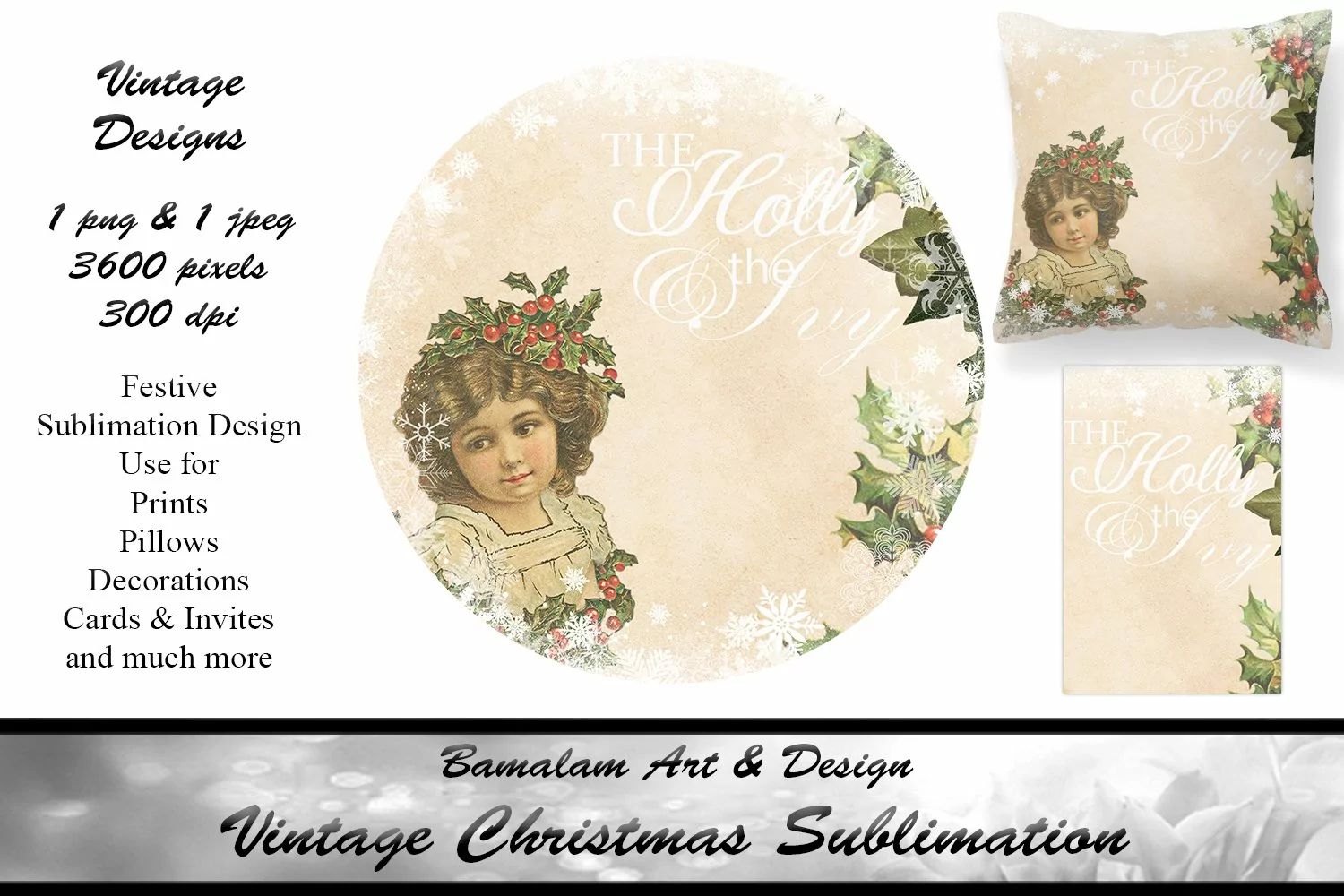 Vintage Christmas Holly & Ivy product image 1