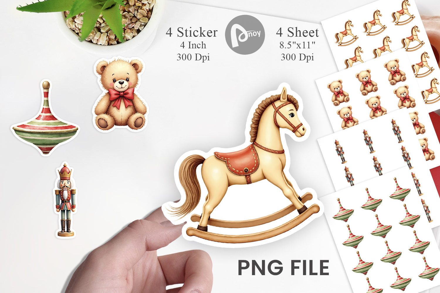 Vintage Christmas Toys Sticker product image 1