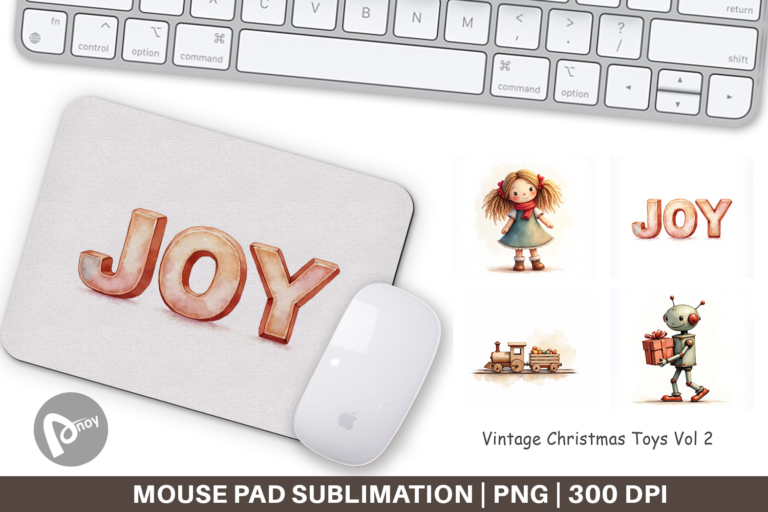 Vintage Christmas Toys Mouse Pad product image 1