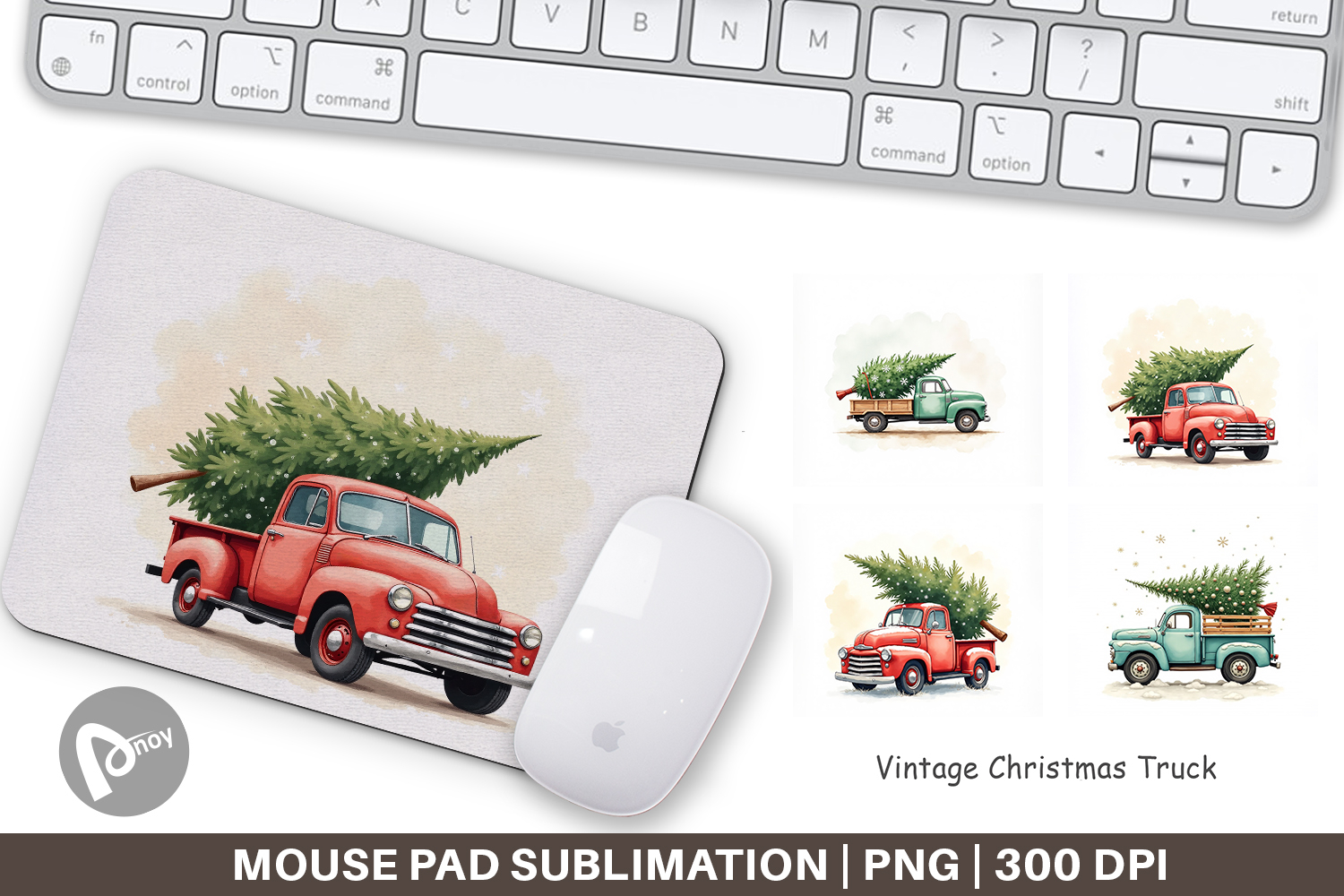 Vintage Christmas Truck Mouse Pad product image 1