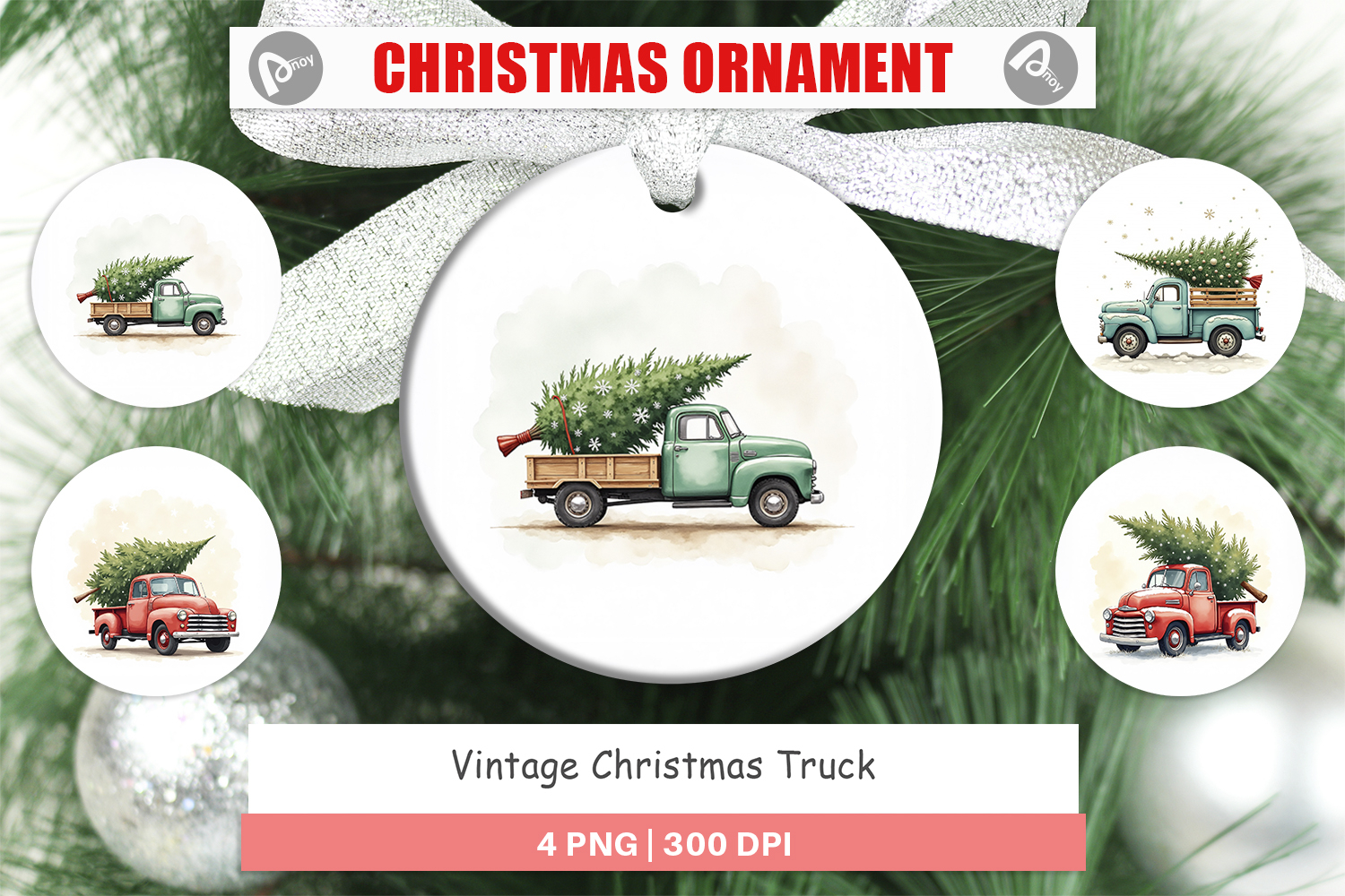 Vintage Christmas Truck Ornament product image 1