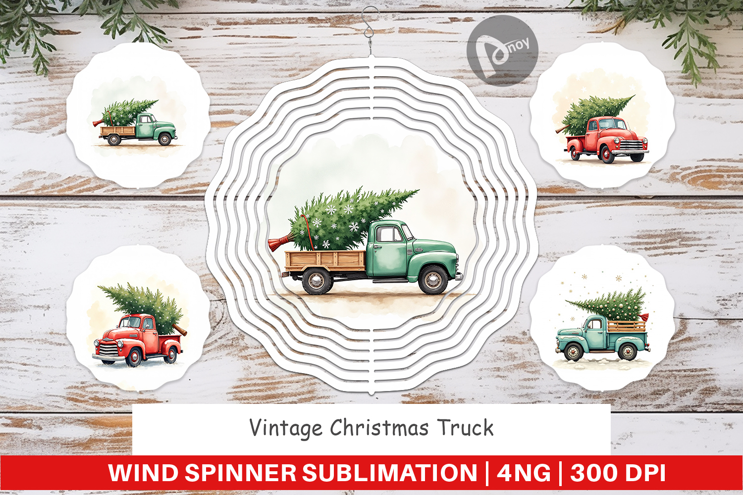 Vintage Christmas Truck Wind Spinner product image 1