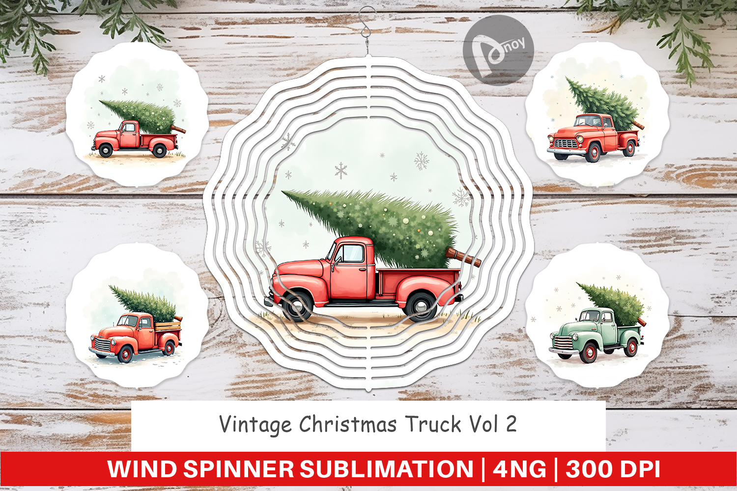 Vintage Christmas Truck Wind Spinner product image 1