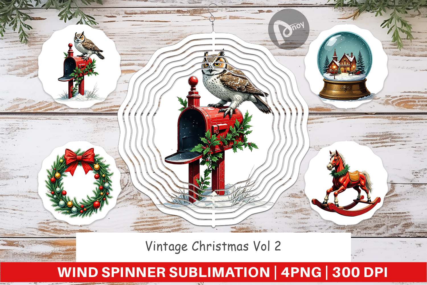 Wind Spinner Vintage Christmas