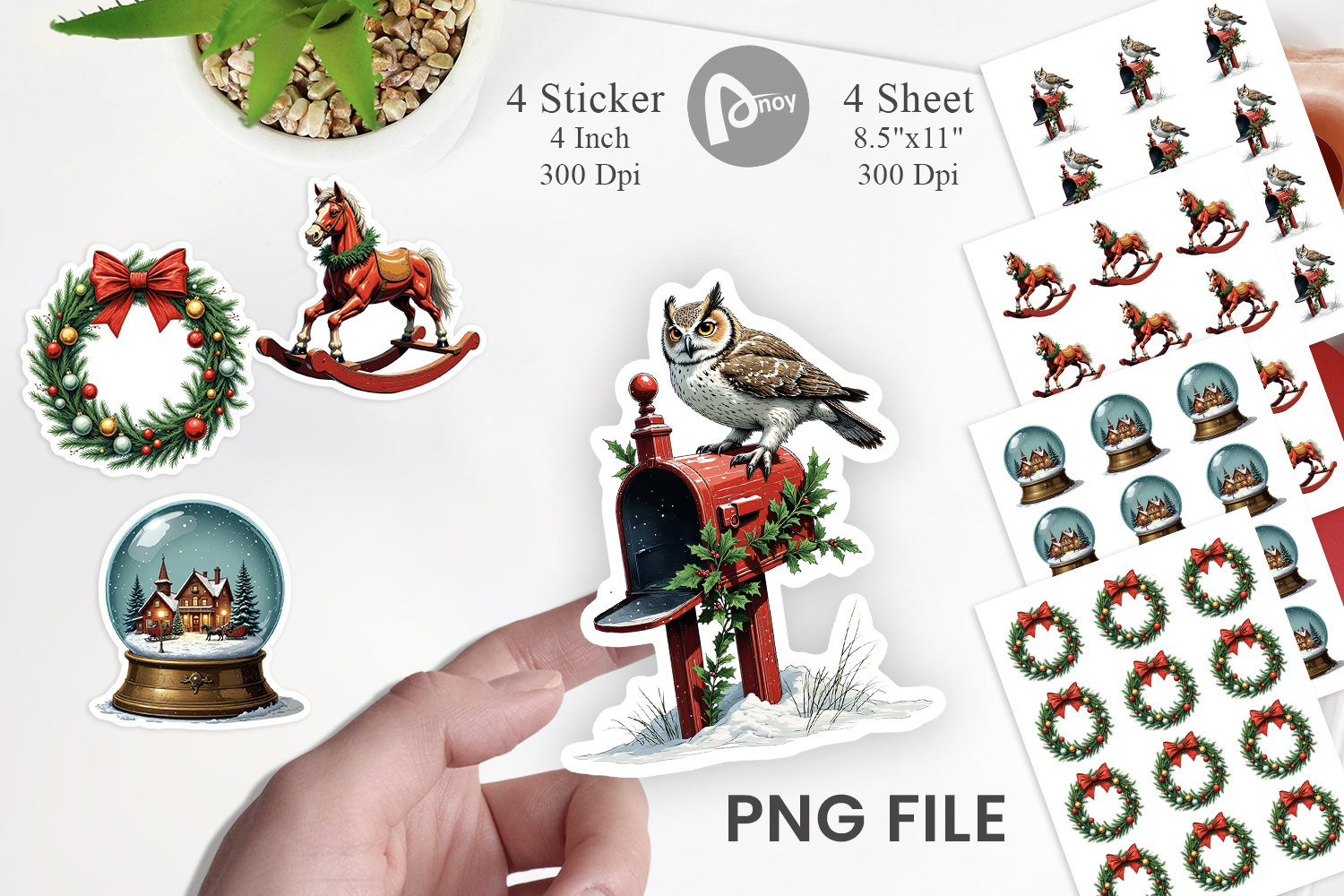 Vintage Christmas Sticker