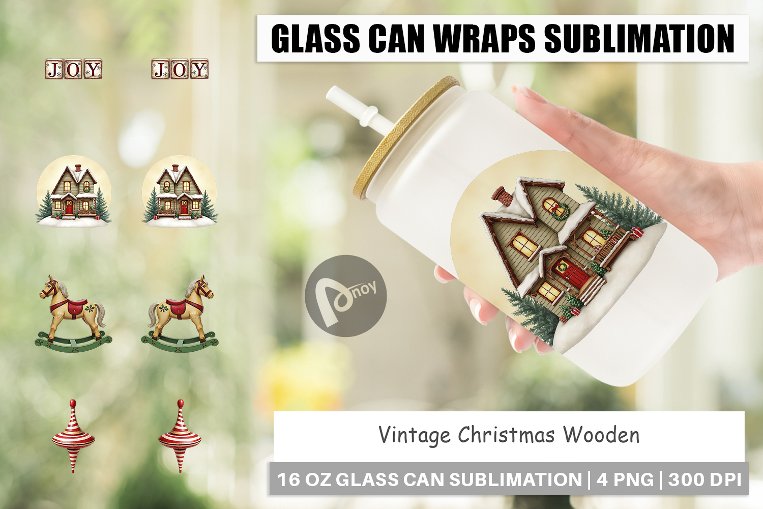 Christmas Wooden Toys Glass Can product image 1