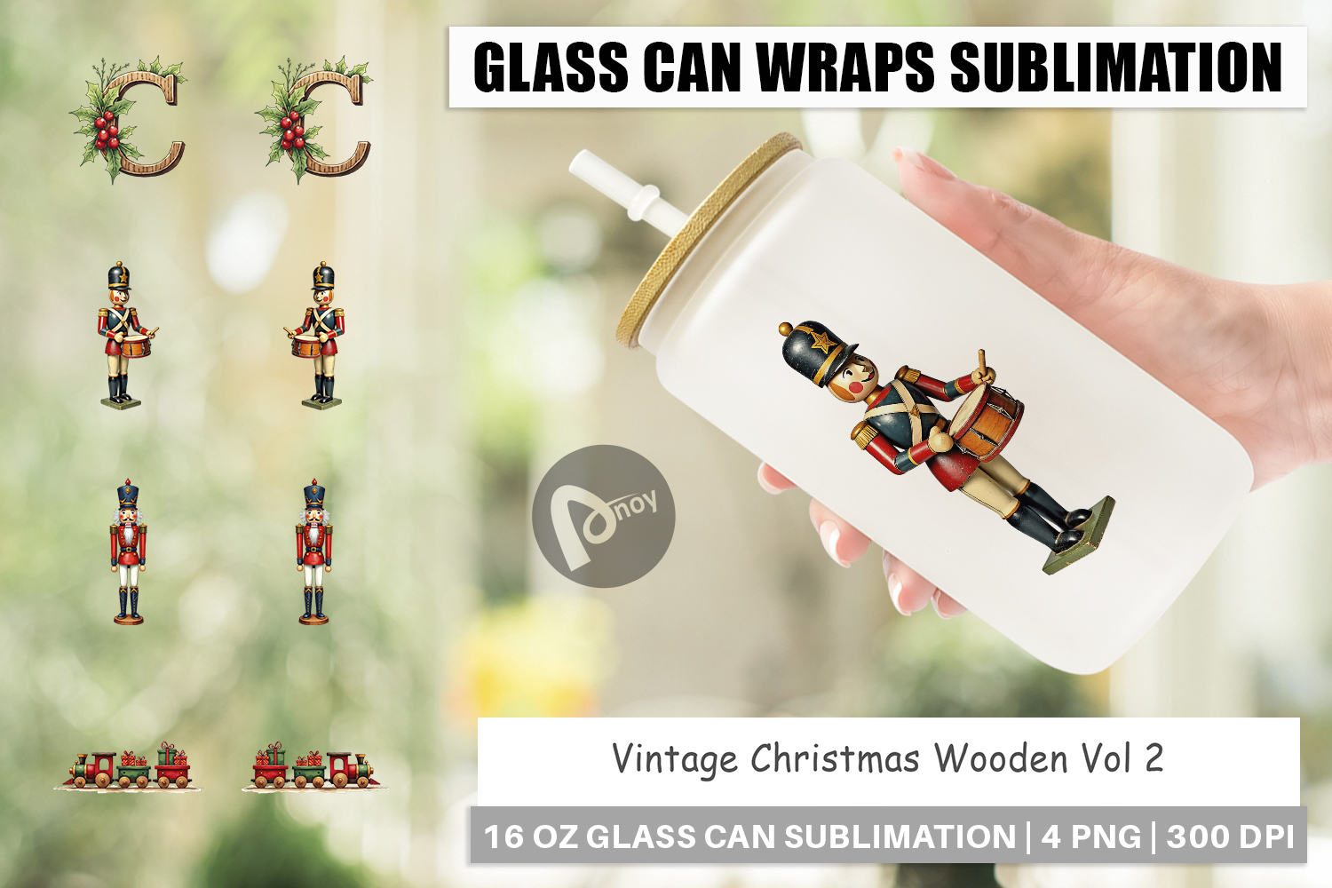 Christmas Wooden Toys Glass Can product image 1