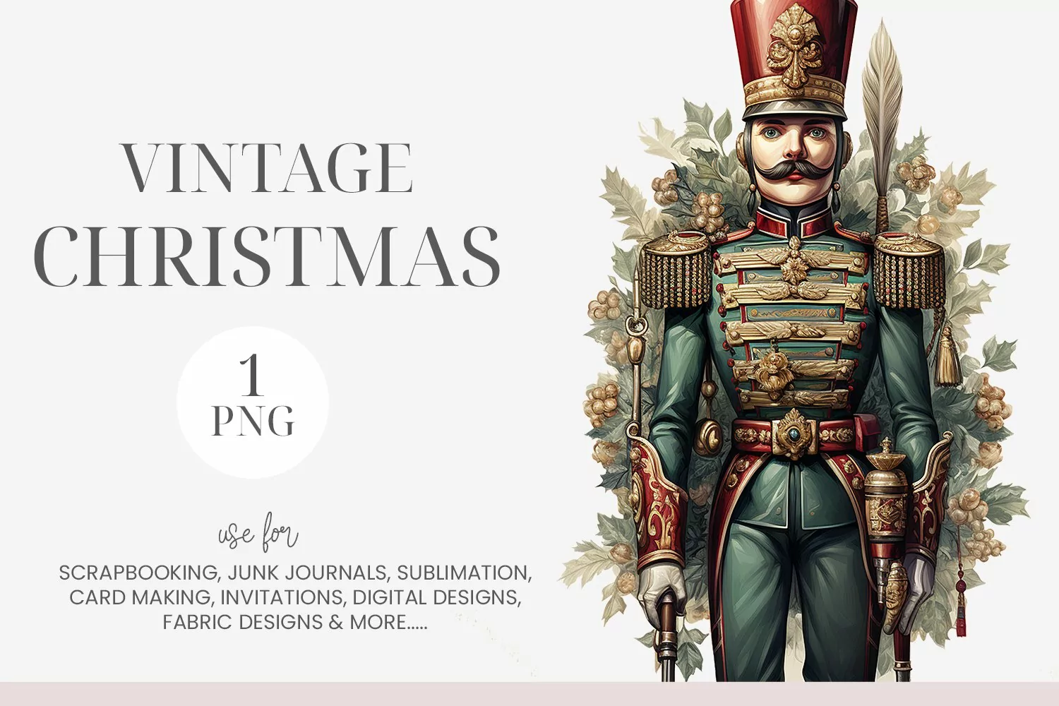 Vintage Christmas Nutcracker Clipart product image 1