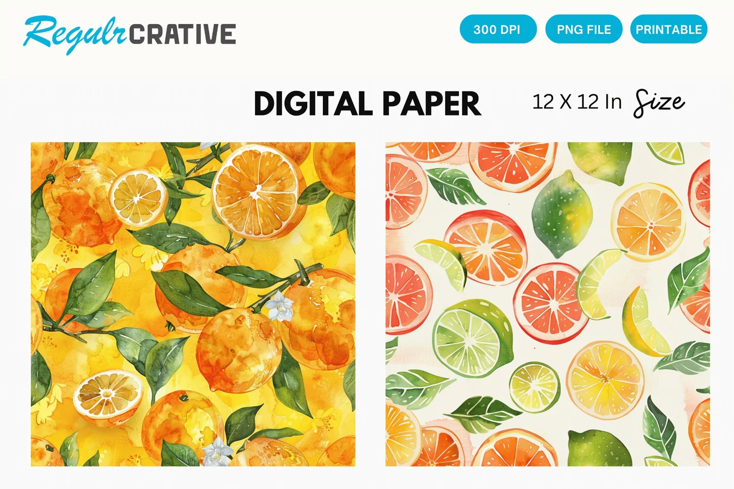 Vintage Citrus Digital Paper product image 1