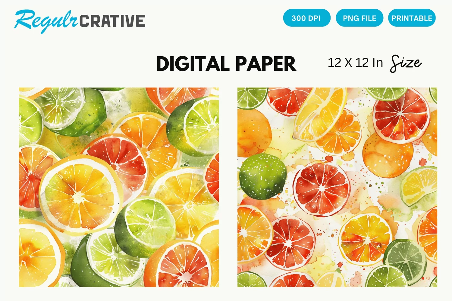 Vintage Citrus Digital Paper product image 1