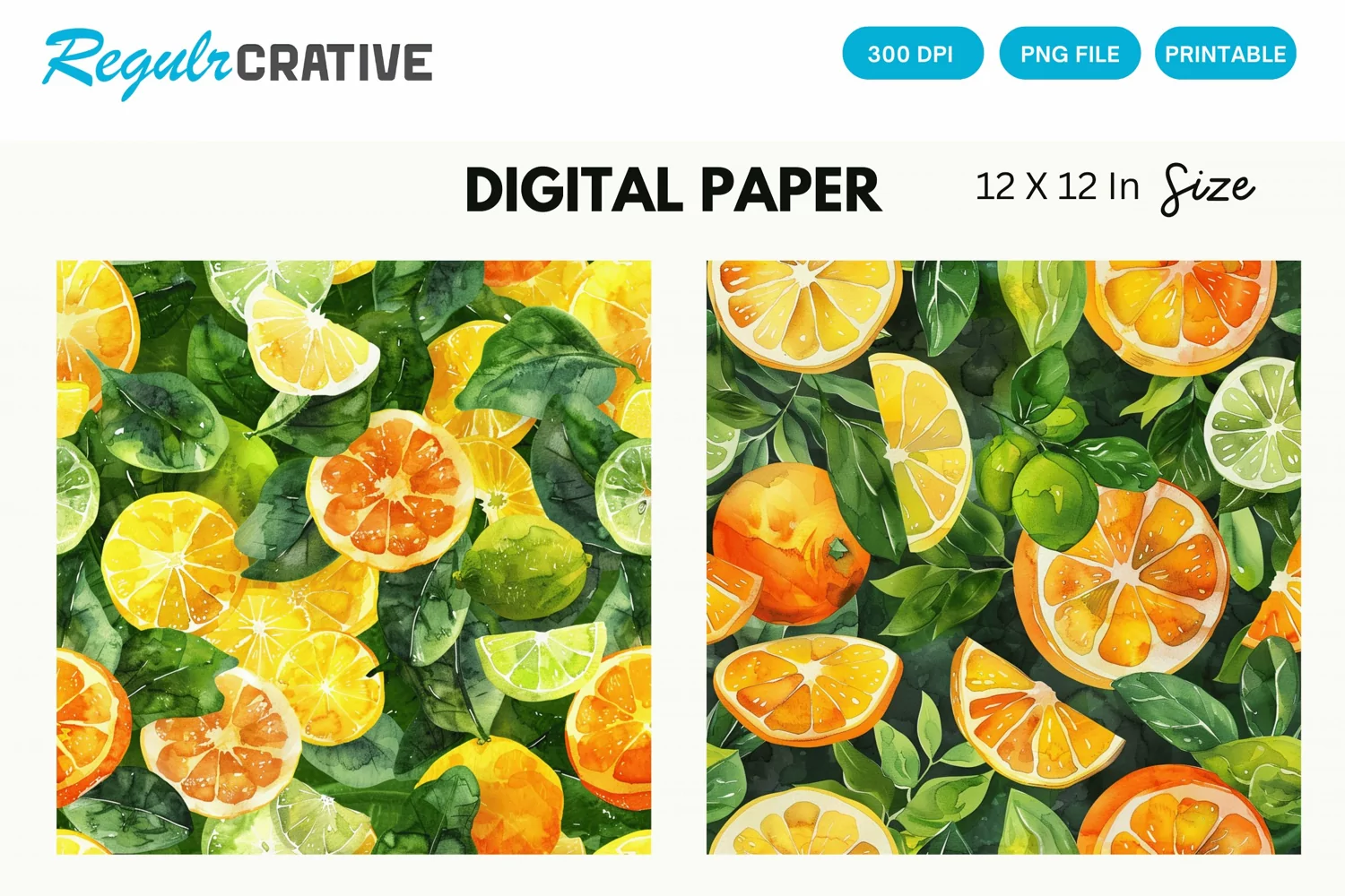 Vintage Citrus Digital Paper product image 1