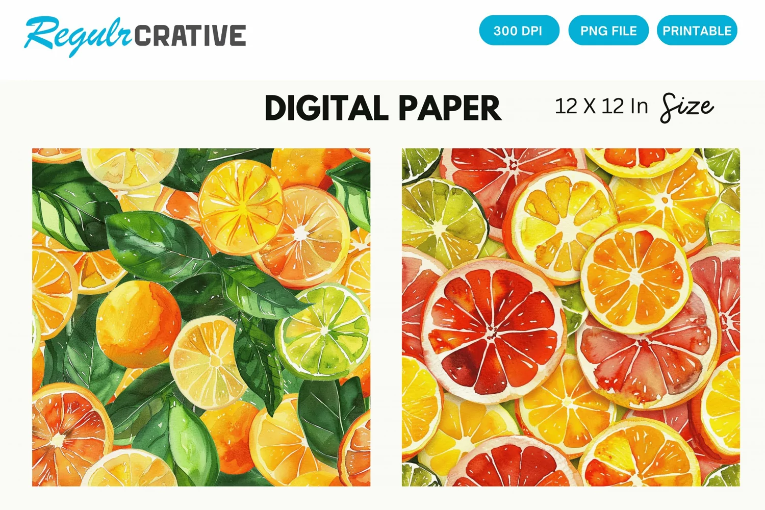 Vintage Citrus Digital Paper product image 1