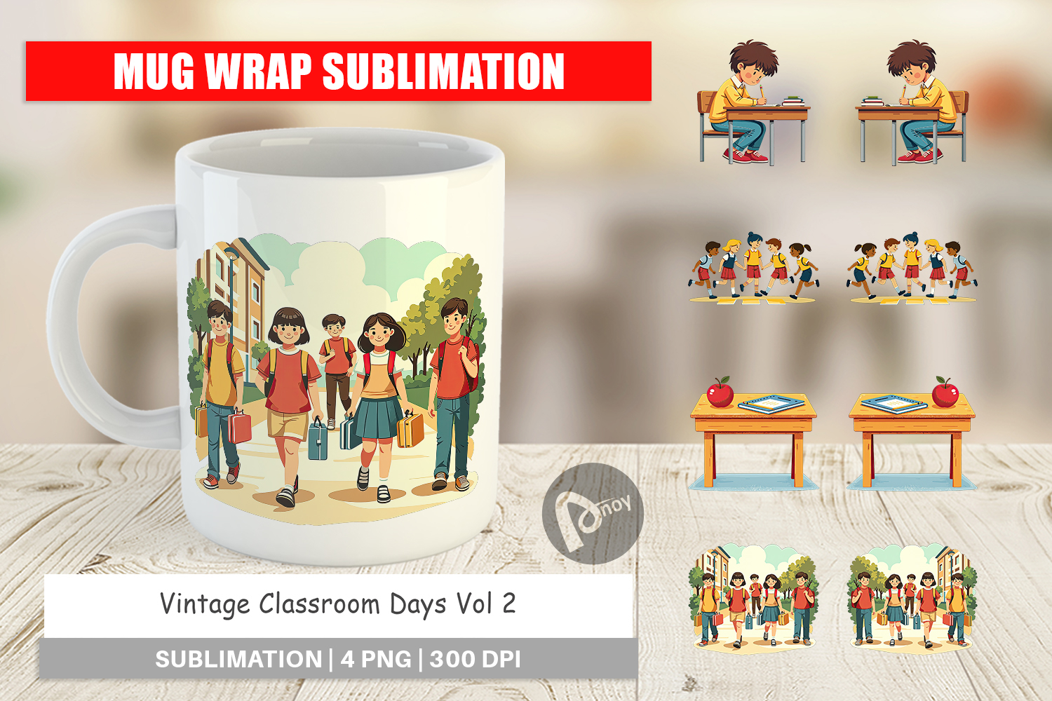 Mug Wrap Vintage Classroom product image 1