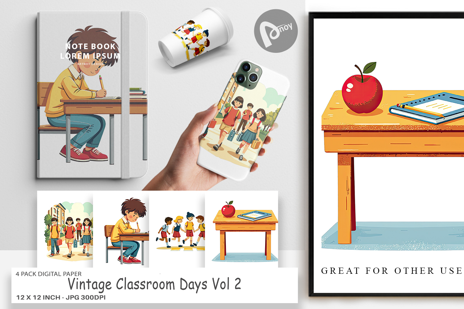 Digital Paper Vintage Classroom product image 1