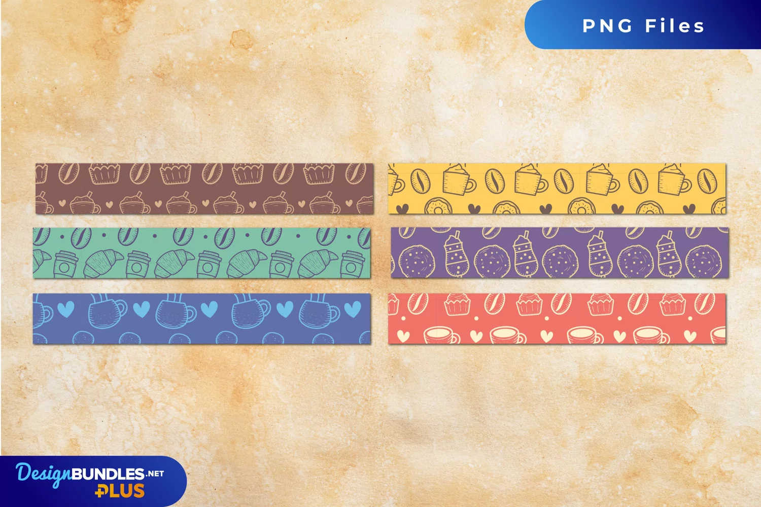 Vintage Coffee and Bread Seamless Strips product image 1