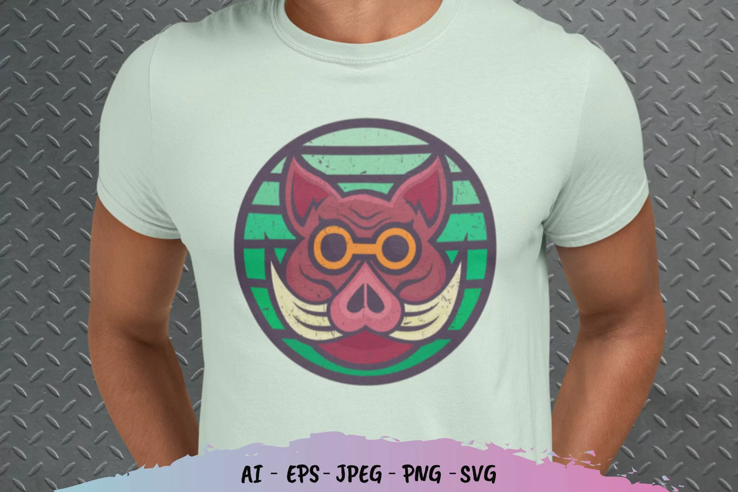 Vintage Cool Boar SVG product image 1