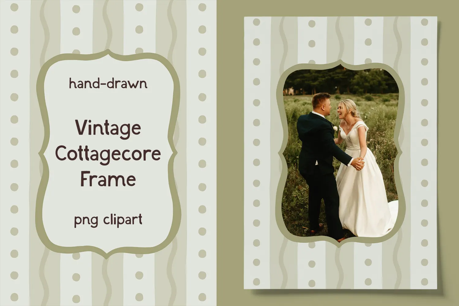 Hand Drawn Vintage Cottagecore Frame PNG product image 1