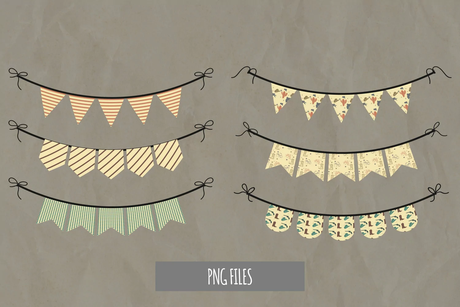 Vintage Cowboy Stuff Bunting Banner Set product image 1