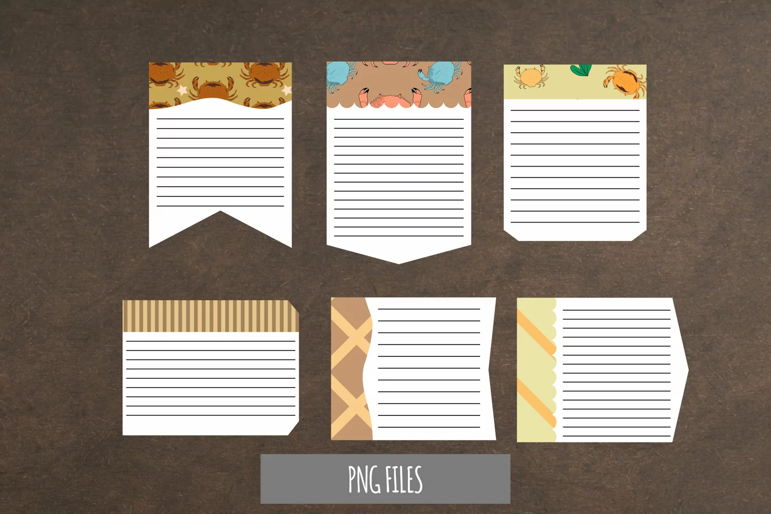 Vintage Crabs Seamless Pattern Shaped Journaling Area product image 1