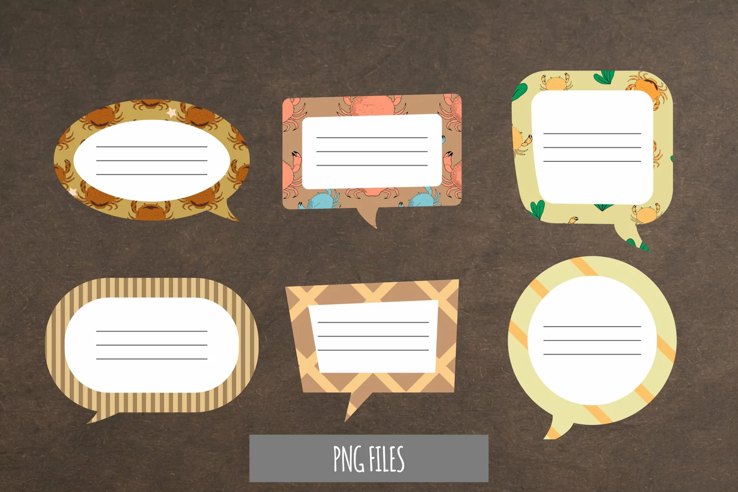 Vintage Crabs Seamless Pattern Speech Bubbles product image 1
