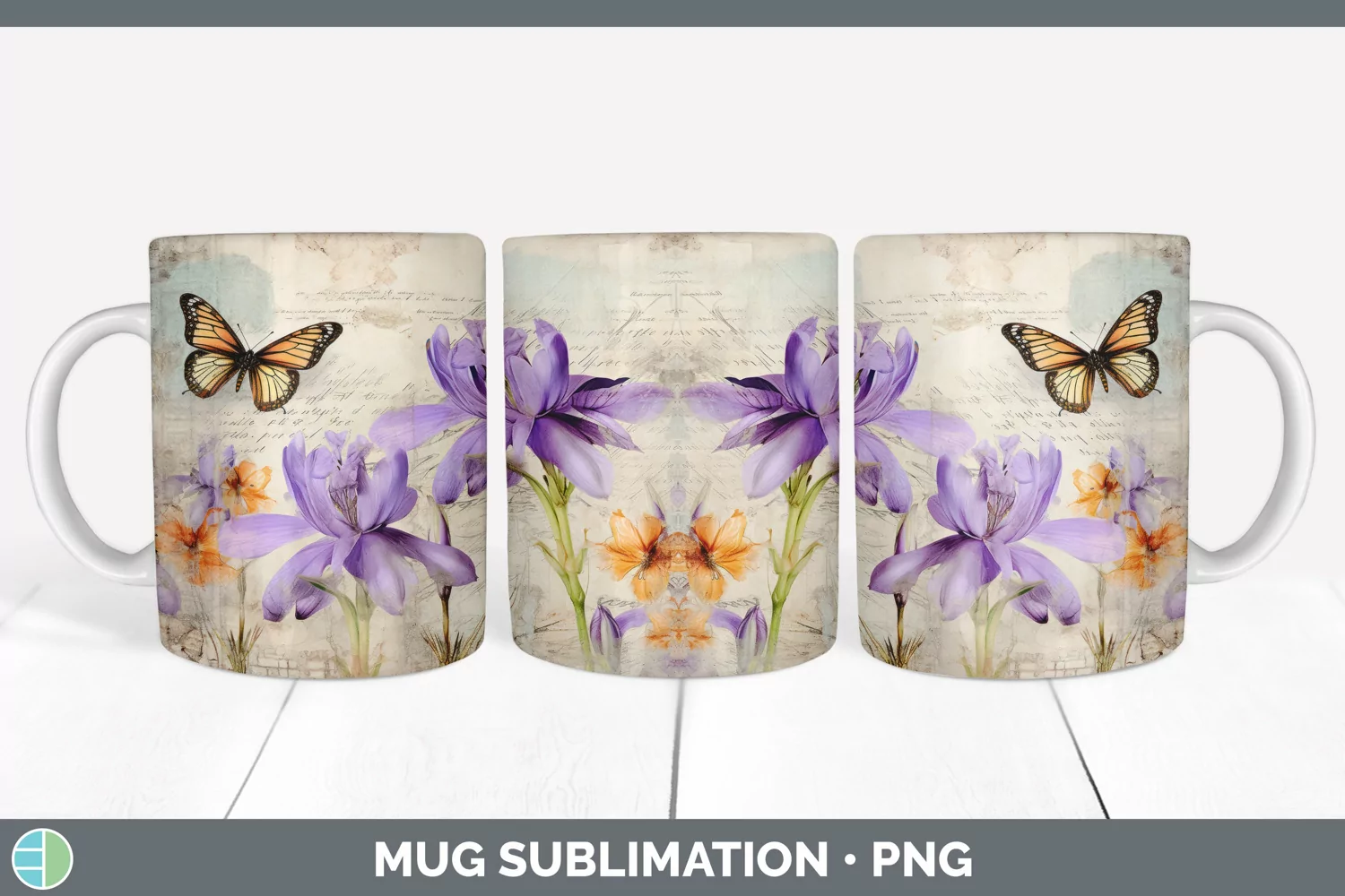 GorgeousDecoupage Crocuses Mug Wrap design.