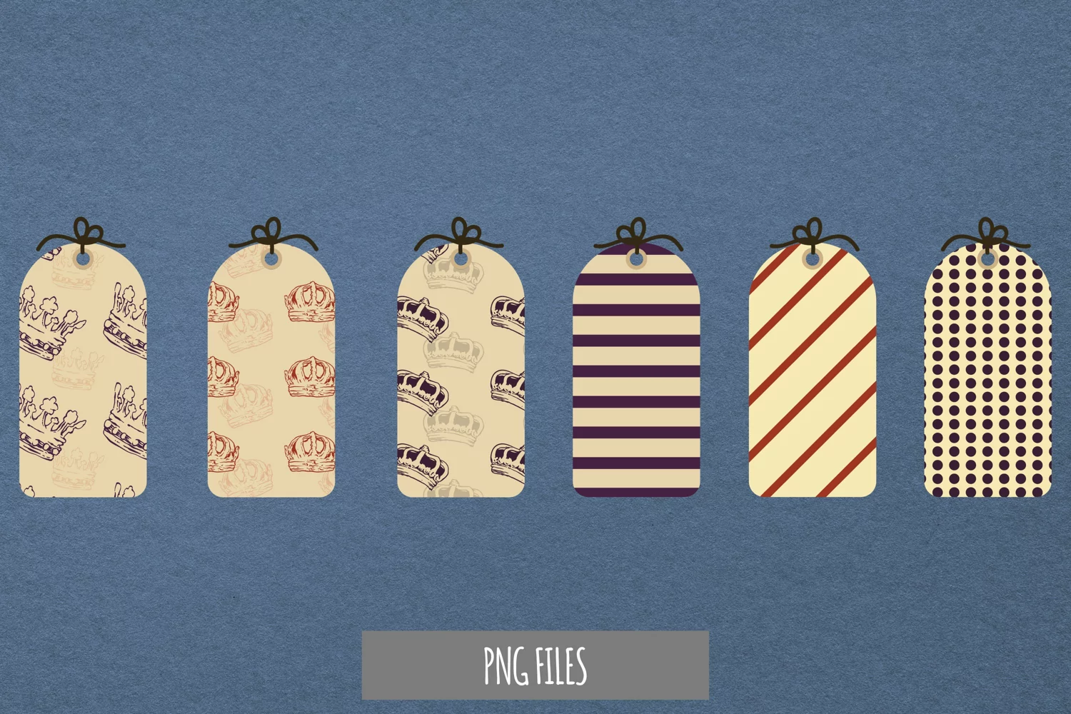 Vintage Crown Seamless Pattern Shaped Tag product image 1