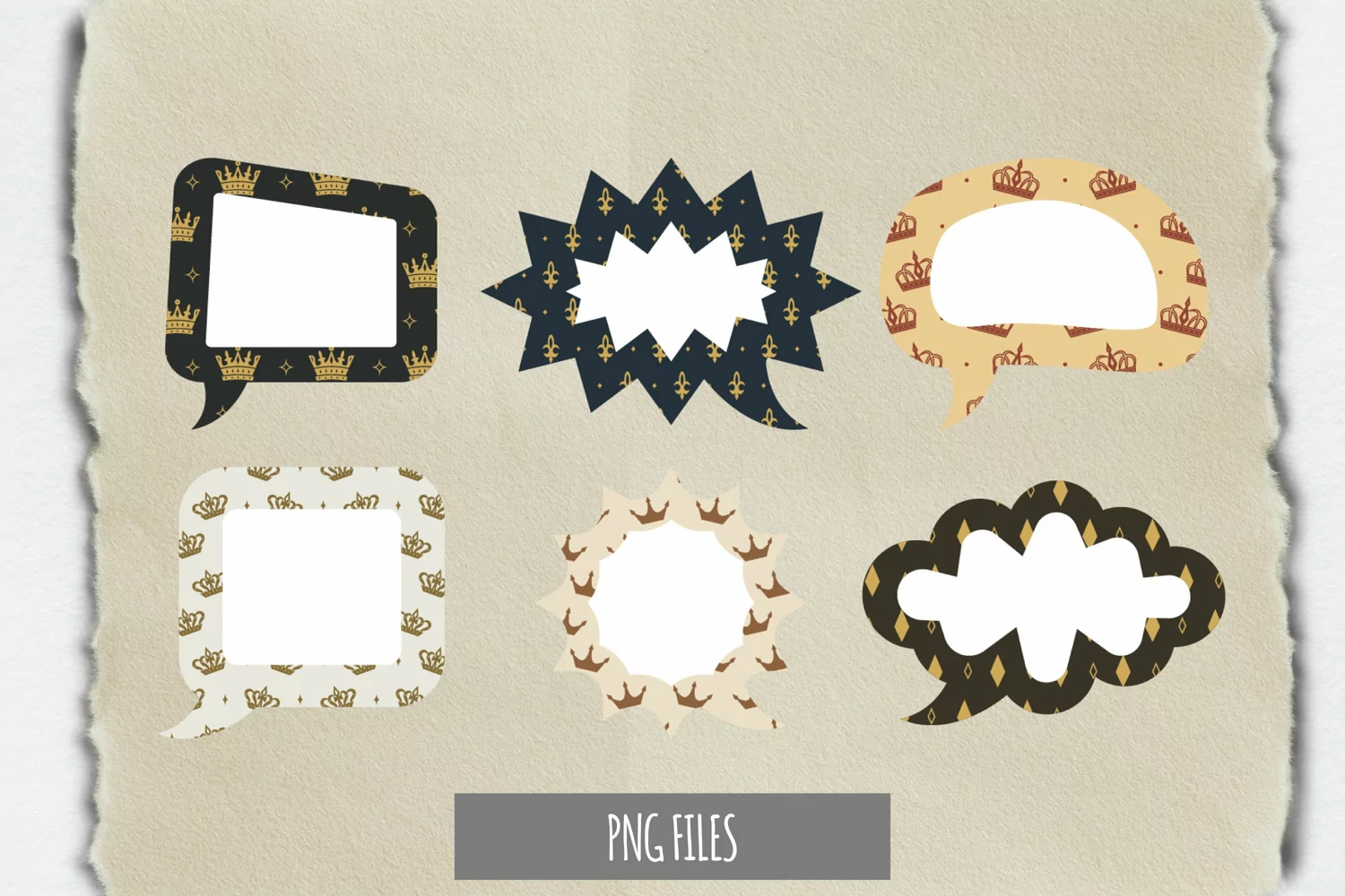 Vintage Crown Seamless Pattern Speech Bubble product image 1
