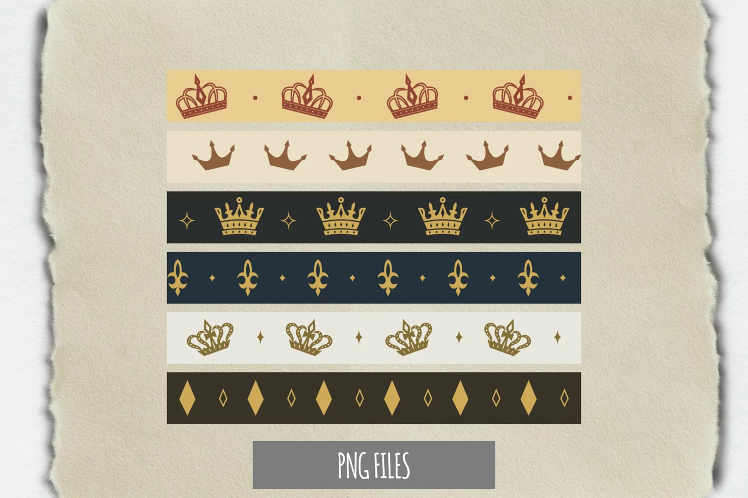 Vintage Crown Seamless Pattern Stripe product image 1