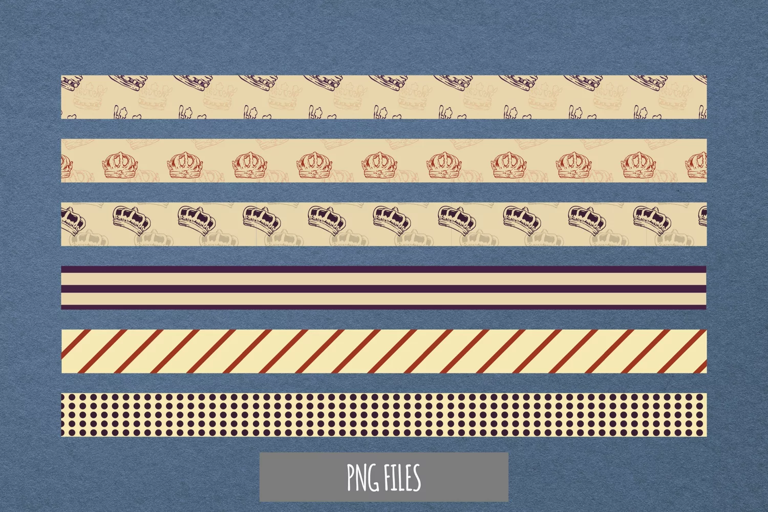 Vintage Crown Seamless Pattern Stripe product image 1