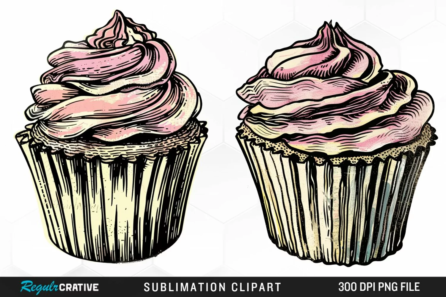 Vintage Cupcake Exquisite Clipart product image 1
