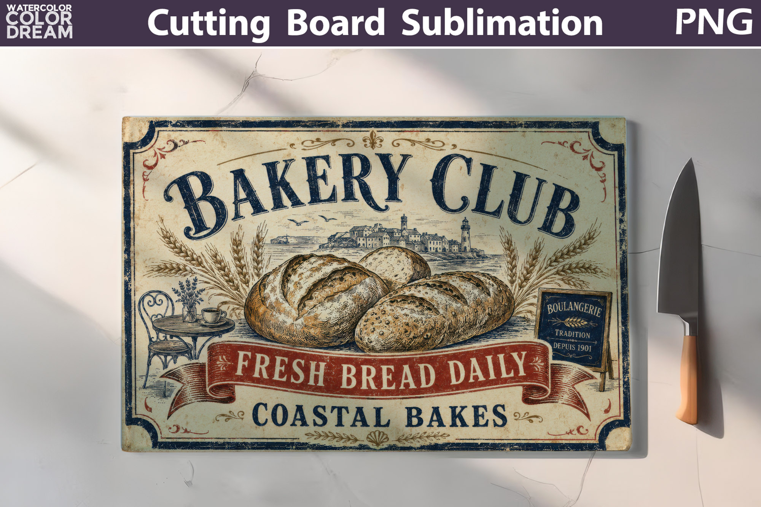 Bakery Club Sign | Cutting Board Sublimation product image 1