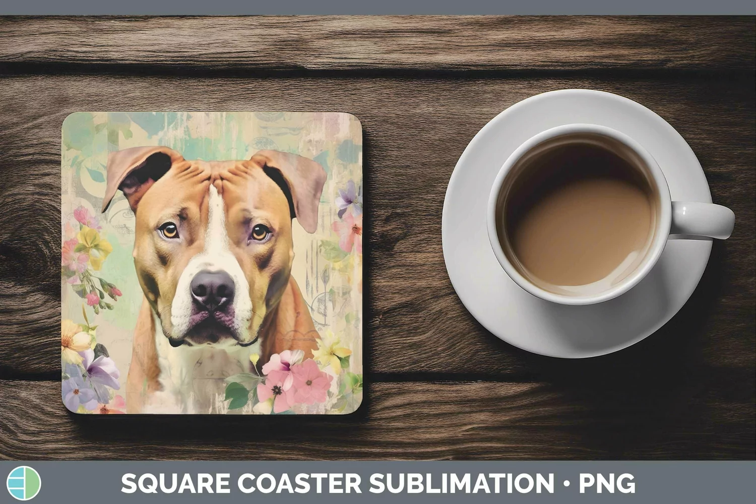 GorgeousVintage Decoupage Square Coaster design.