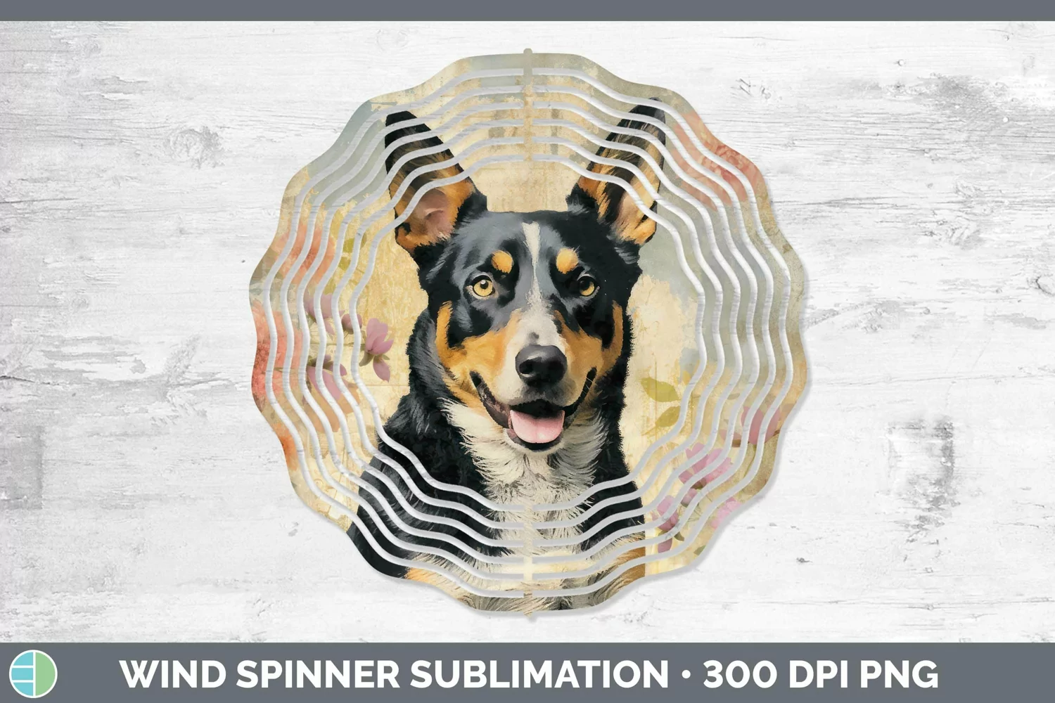 GorgeousVintage Decoupage Wind Spinner design.