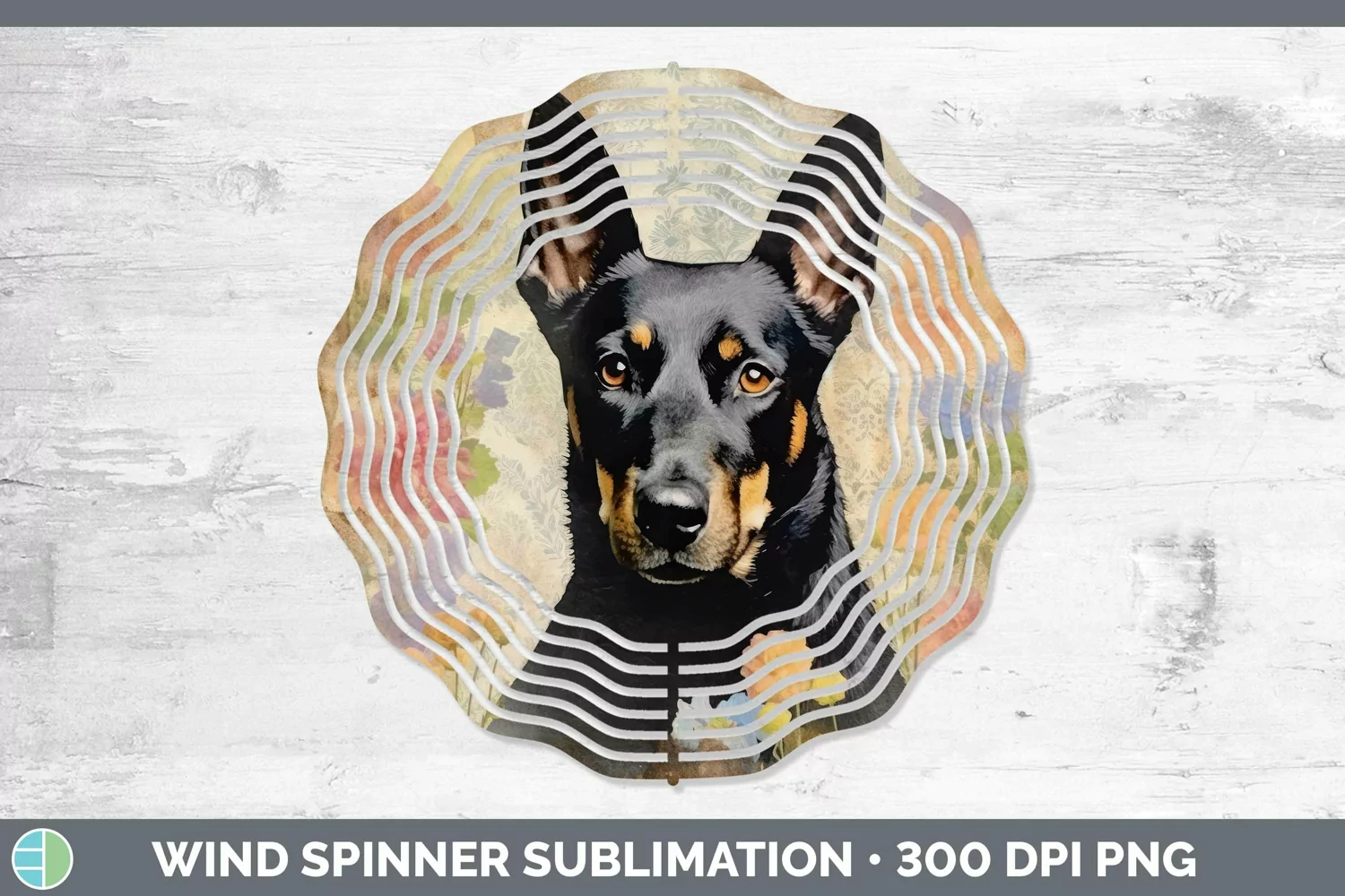 GorgeousVintage Decoupage Wind Spinner design.