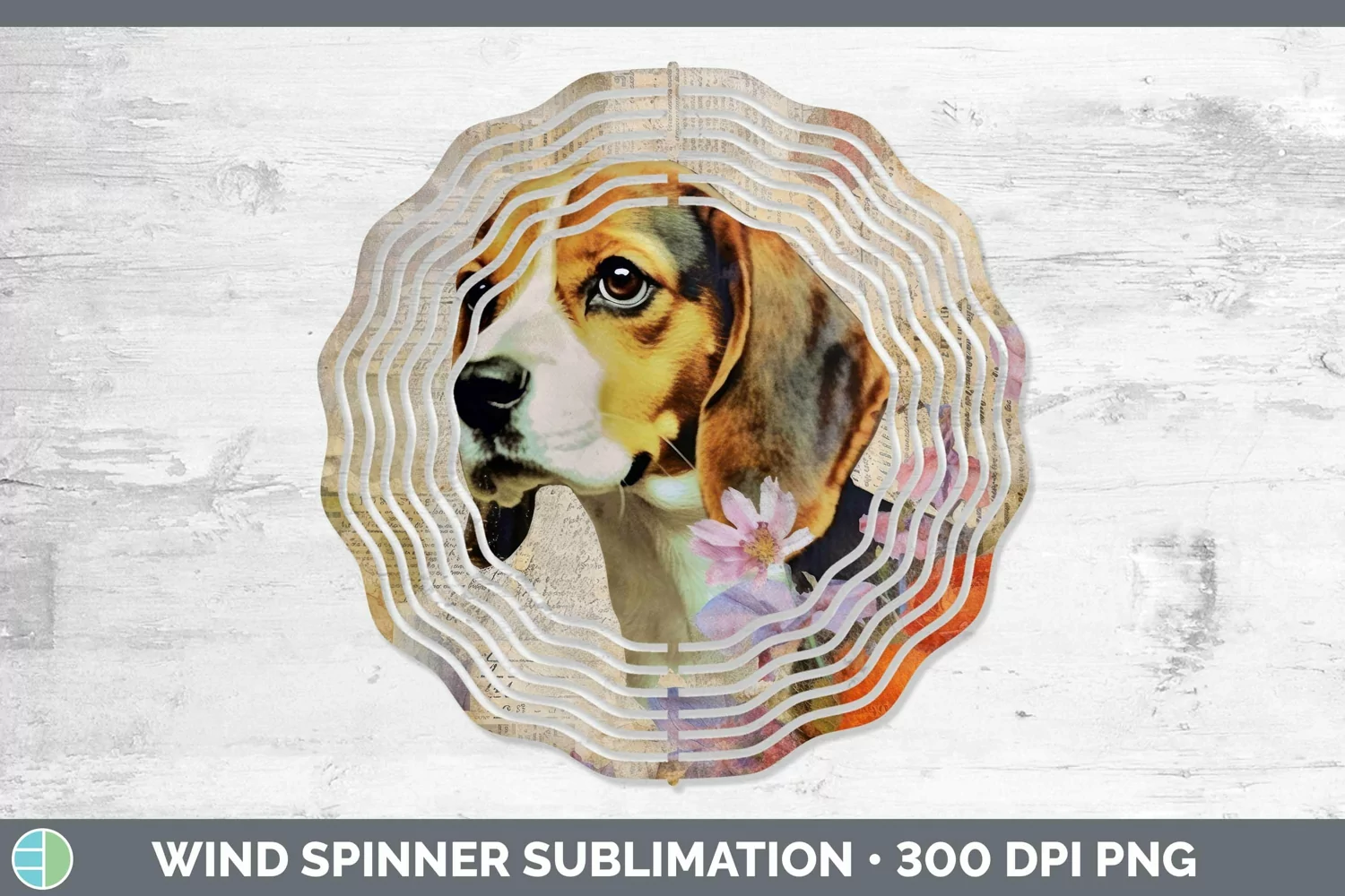 GorgeousVintage Decoupage Wind Spinner design.