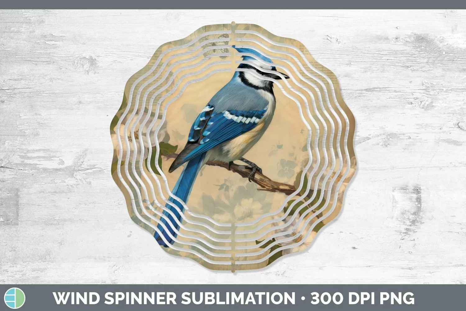 GorgeousVintage Decoupage Wind Spinner design.