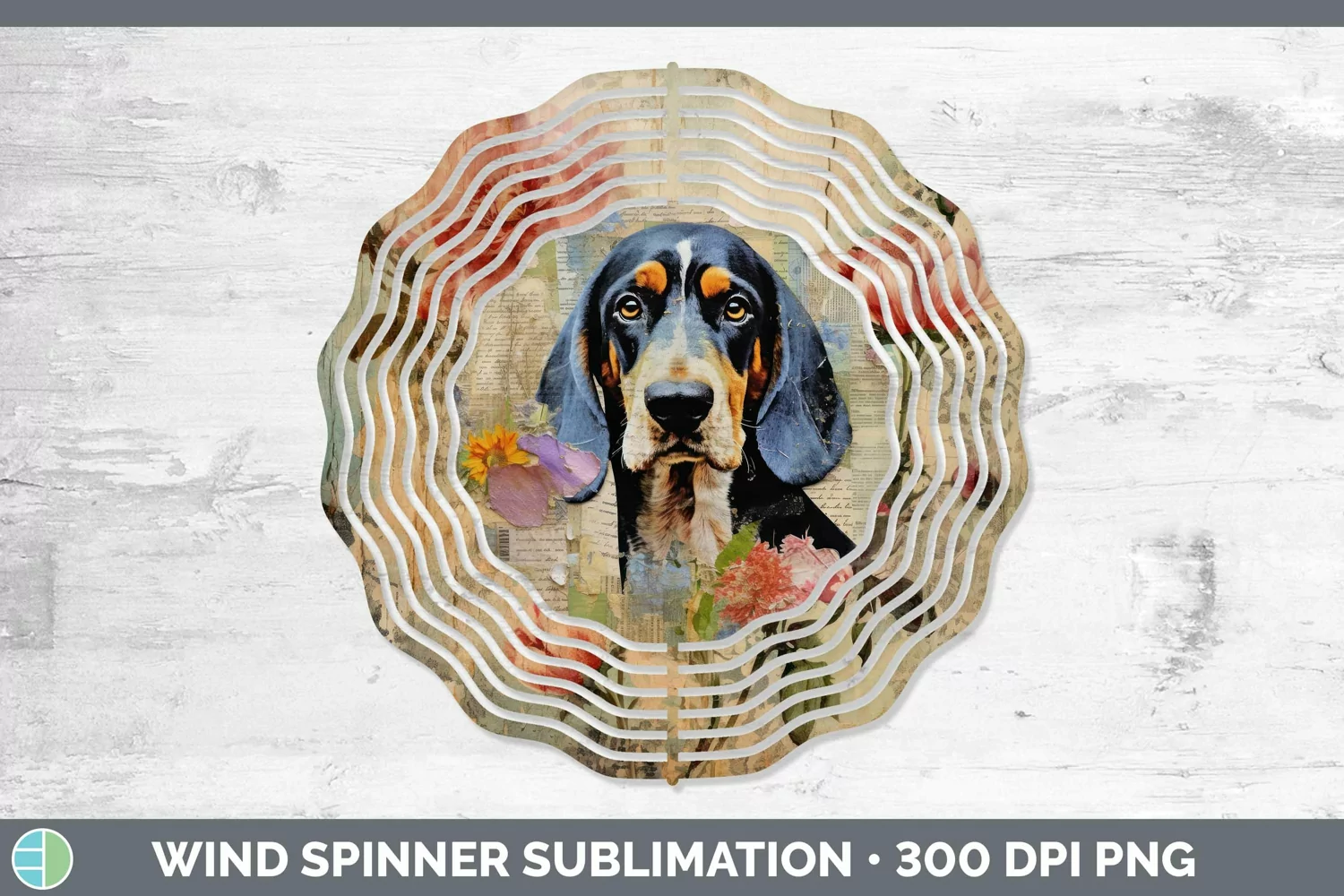 GorgeousVintage Decoupage Wind Spinner design.