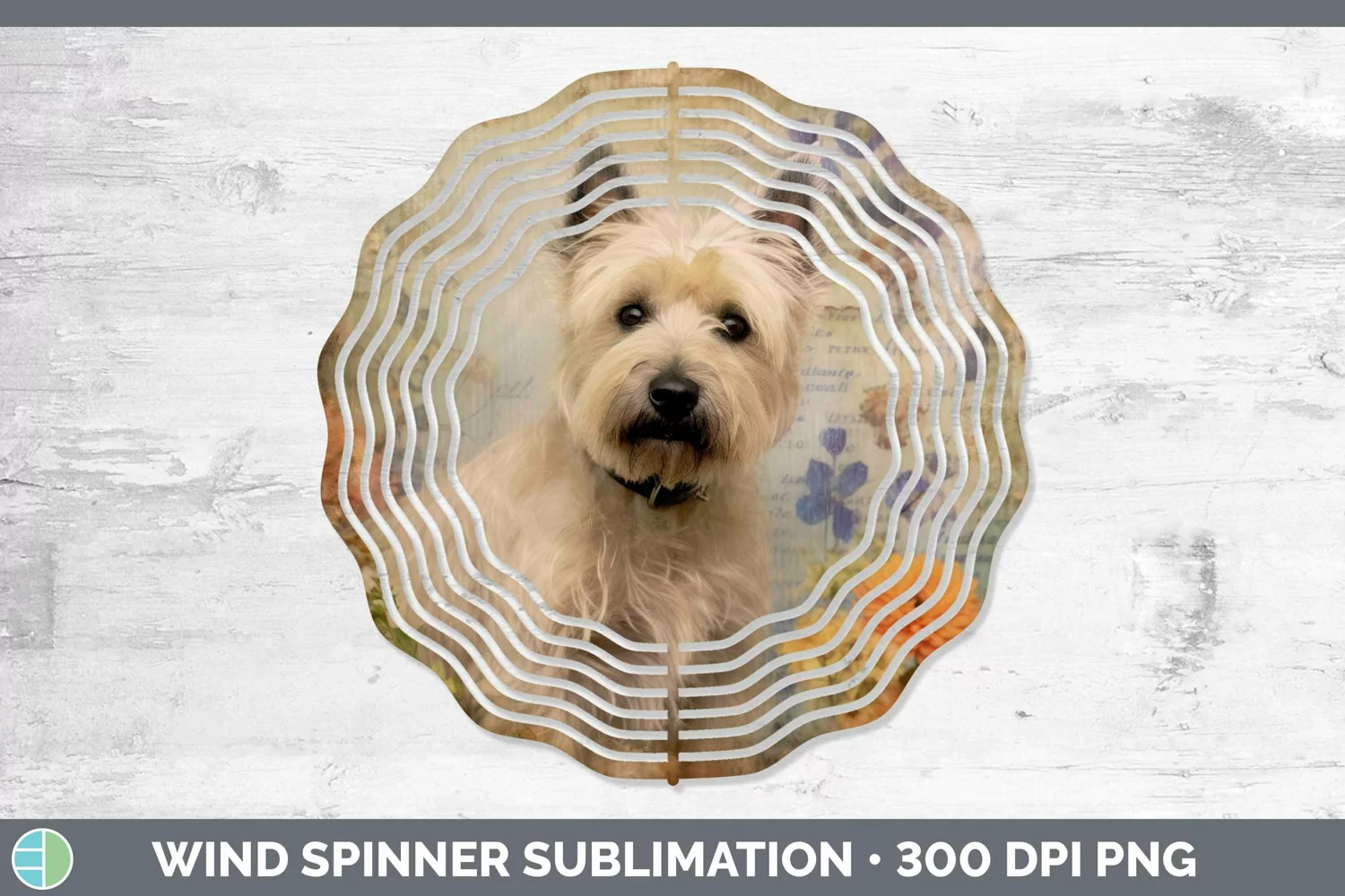 GorgeousVintage Decoupage Wind Spinner design.