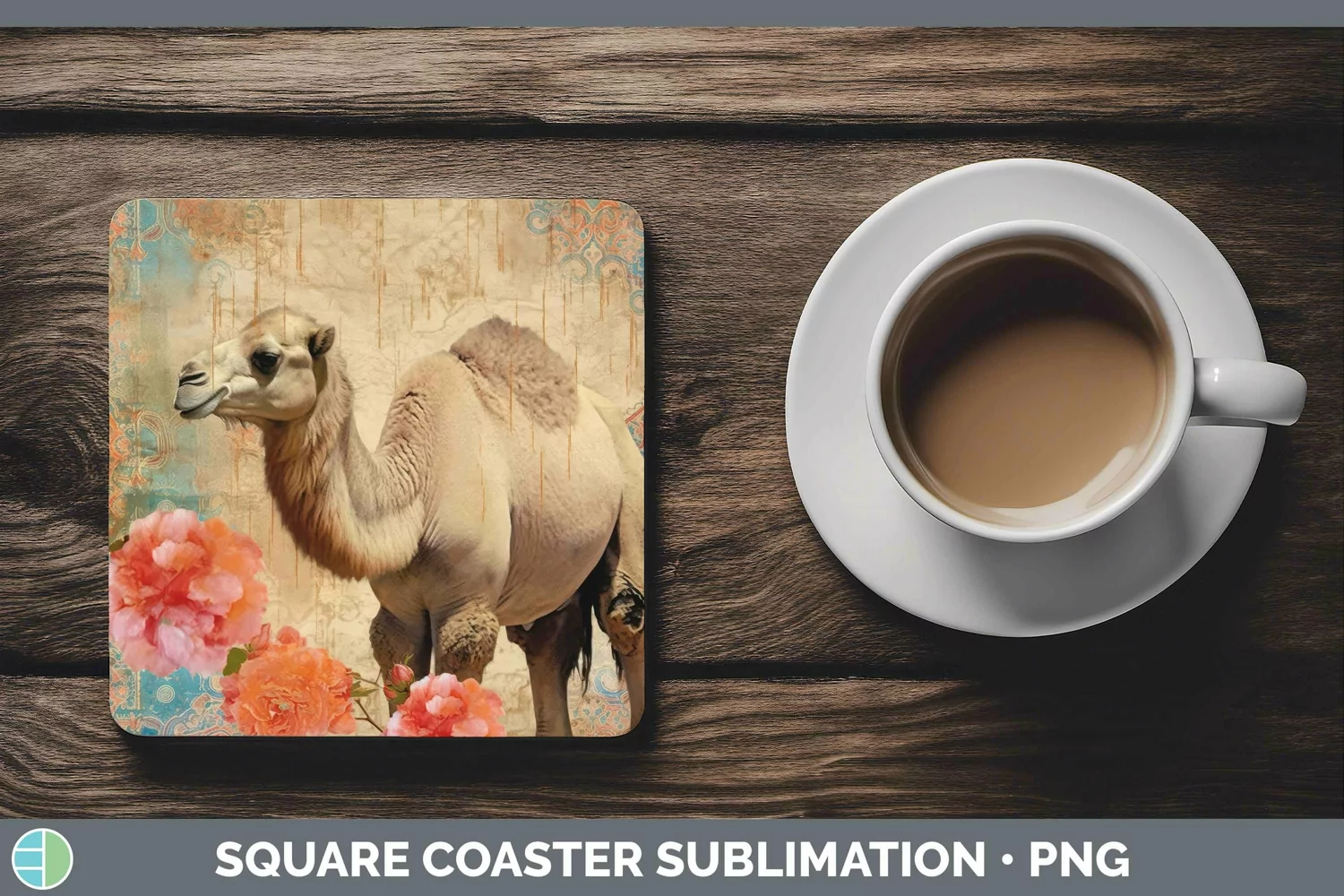 GorgeousVintage Decoupage Square Coaster design.