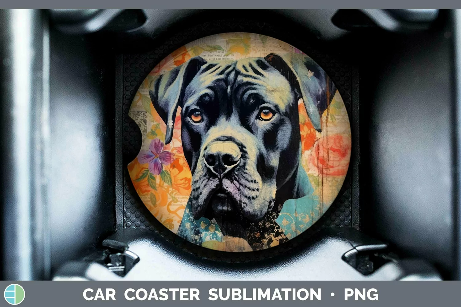 GorgeousVintage Decoupage Car Coaster design.