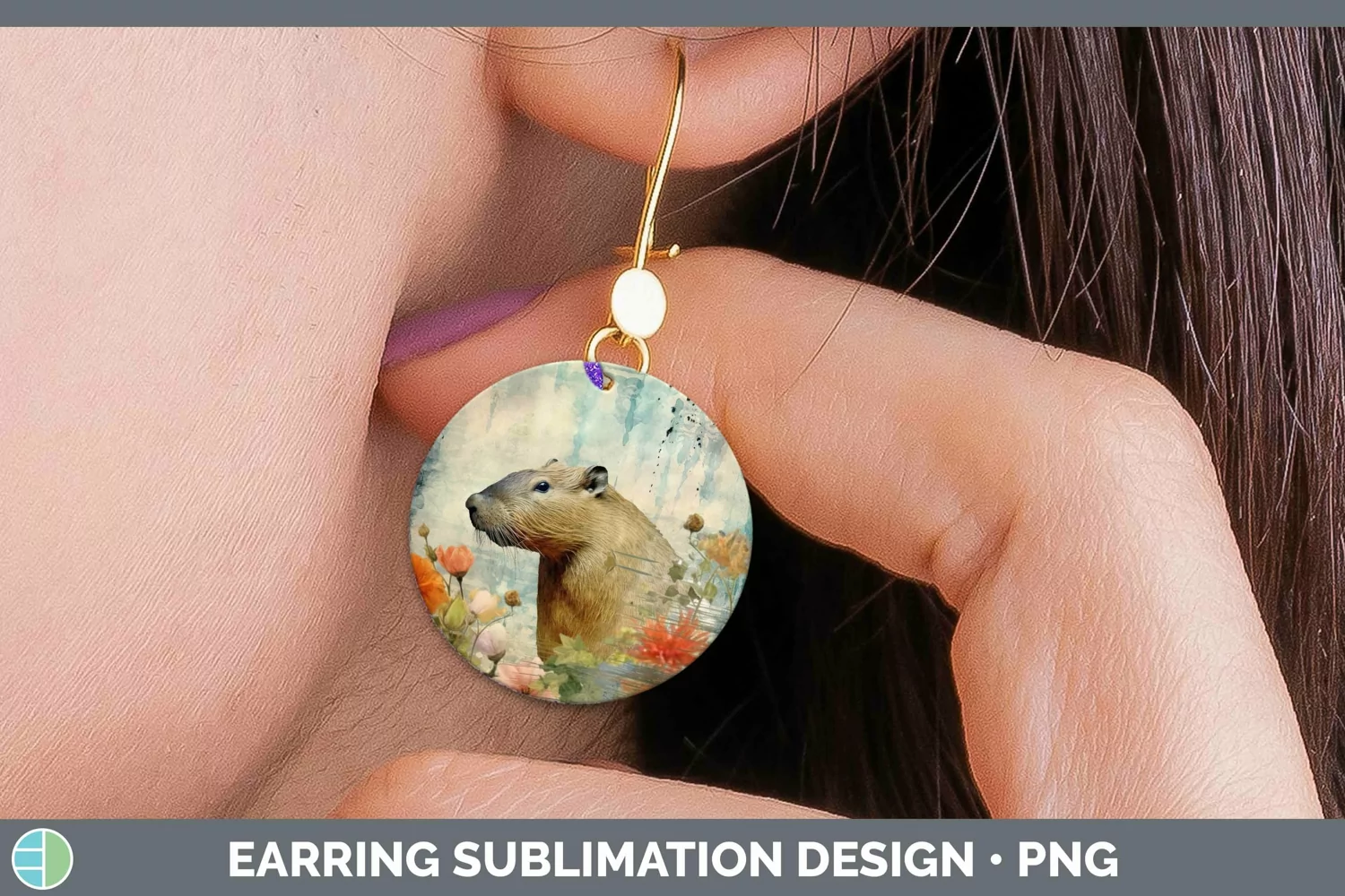 GorgeousVintage Decoupage Round Earrings design.